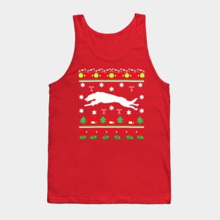 Border Whippet Ugly Christmas Sweater Tank Top